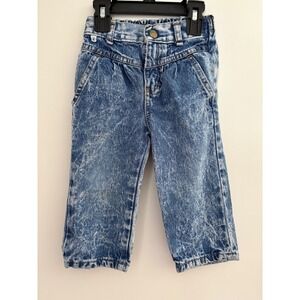 Vintage Liberty Acid Wash Denim Jeans Elastic Waist Kids Toddler Size 2 90s‎ Y2K